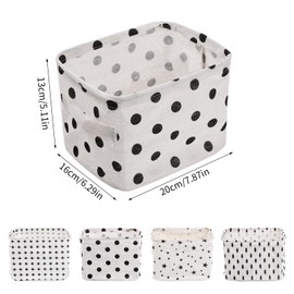 Fabric Storage Baskets, Pack of 4 Foldable Small Square Baskets Made of Canvas, Storage Containers, Storage Baskets, Organisers for Desk Storage and Household Organisation, 20 x 16 x 14 cm