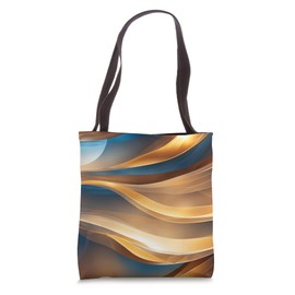 Golden Ocean Waves Abstract Tote Bag