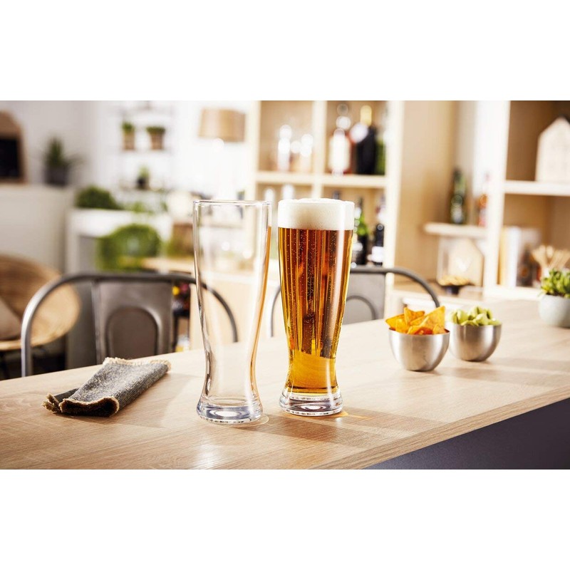 Pilsner Beer Glasses, Set of 4, Four Crystal Clear 16