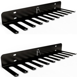 IRON AMERICAN USA Omega Beast Gym Storage Rack 9 OR 11 Hook Heavy-Duty Gym Wall Organizer Gym Caddy Hanger - Gym Accessory Storage - Resistance Bands, Jump Ropes, Barbells, Lifting Belts, Cable Attachments - 2pk