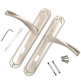 KOTARBAU Door Handle 72 mm BB Satin Door Handle Door Handle Set Long Plate Door Handle Set Inner Door Outside Door Handle Door Fitting