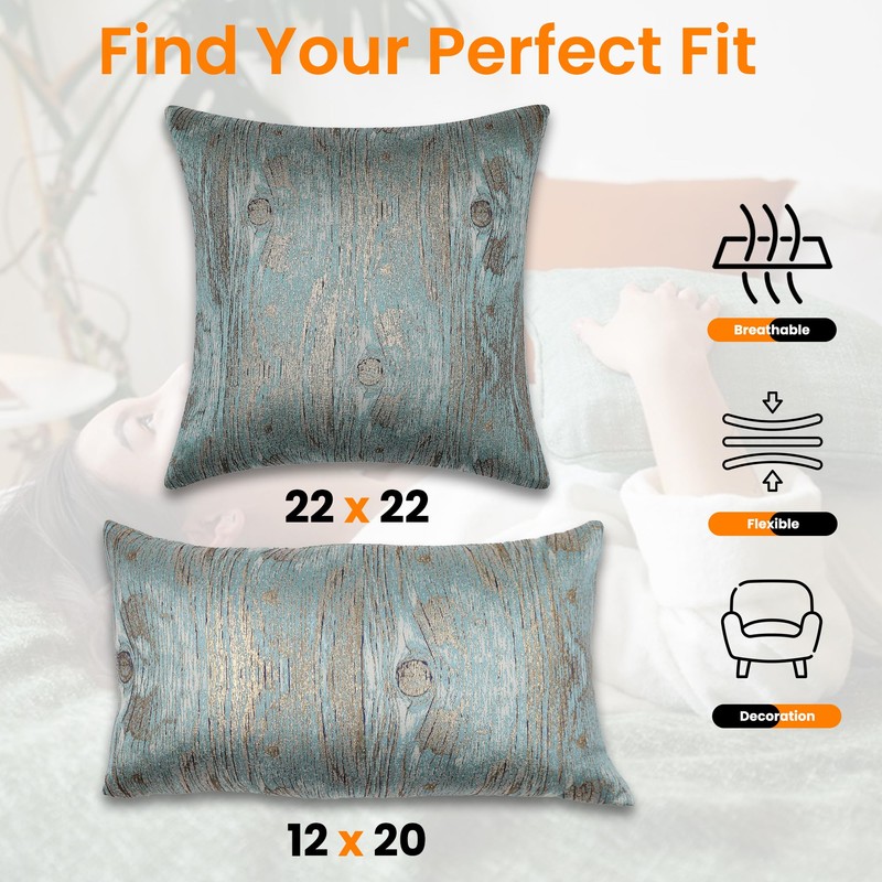 Majestic Giftware 2 Pack Jacquard Decorative Throw Pillow Cover (PC1224S-2PK)