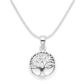 Heather Needham Children's Sterling Silver Yggdrasil Life Tree Necklace on Silver chain - Yggdrasil Pendant - SIZE: SMALL 12mm. Please choose chain length below. 8097S/16