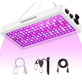 WZDRAGON 2024 Upgraded BW2000 LED Grow Lights Double Chips Full Spectrum with 10ft Cable for Greenhouse and Indoor Plant Veg and Flower Growing [White]