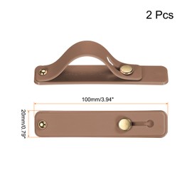 MECCANIXITY 2Pcs Phone Loop Finger Holder Silicone Phone Strap Grip Holder Cell Phone Grip Stand for Most Smartphones Brown