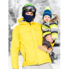 4 Pack 1-Hole Knitted Full Face Cover Winter Balaclava Ski Mask Thermal Face Cover for Men Women Outdoor Winter Sports (Black, White, Navy Blue, Gray)