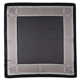 Mens Scarf, Scarf for Men Square Satin Silk Like Scarve Lightweight Neck Scarf Bandana Fashion Gifts for Men Formal Casual Business(BLACK)