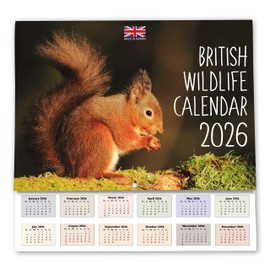 2026 A4 British Wildlife Calendar UK. One Month to View. A3 when open. Wall Calendar by Absolutely Yours.