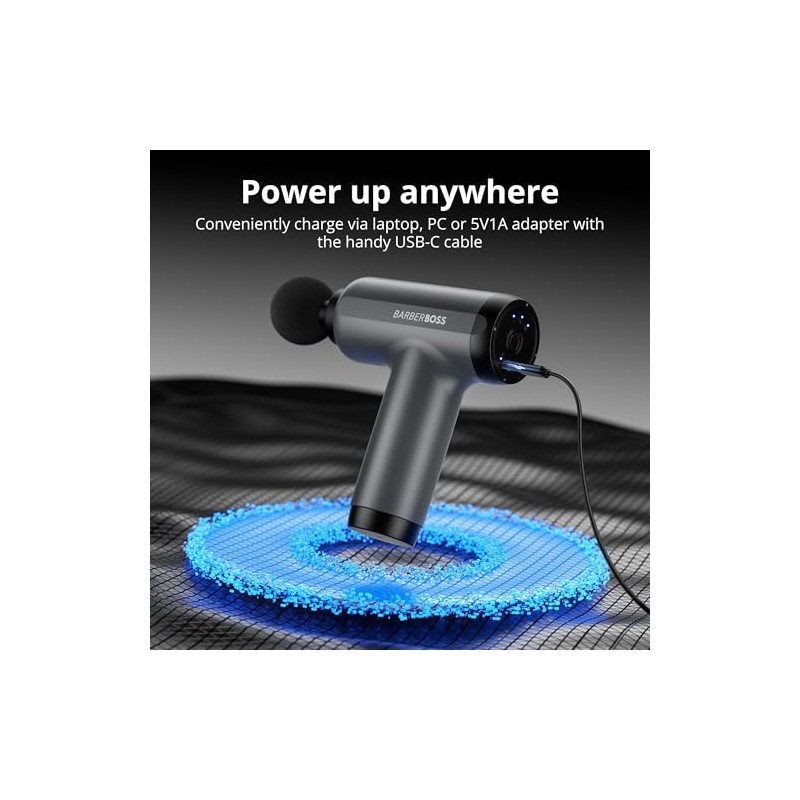 BarberBoss Mini Massage Gun with Pressure Sensor, 5 Intensity Levels