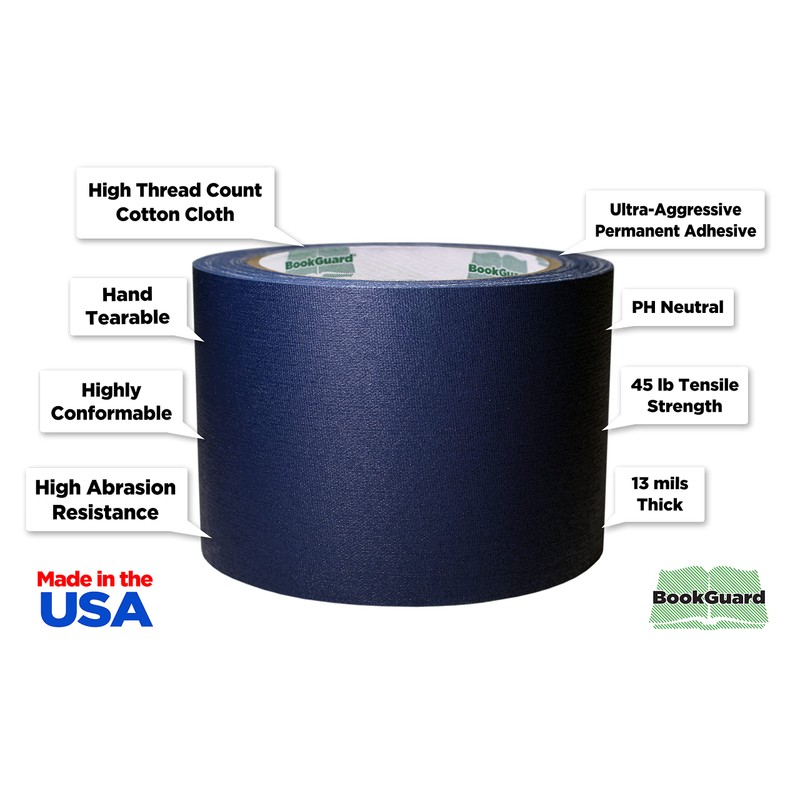 BookGuard 3 inch Premium Bookbinding Repair Cloth Tape, 15 Yard