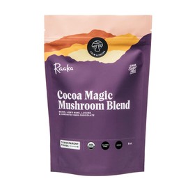 Raaka Cocoa Magic Mushroom Hot Chocolate Blend with Lion’s Mane, Reishi and Lucuma - Gourmet Adaptogenic Mushroom Hot Chocolate - Organic, Vegan, Low Sugar, Gluten Free, Kosher - 5 oz. Bag (8 Servings)