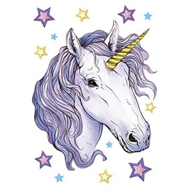 Colour iron-on transfers, DIN A4, unicorn: Moonlight, decorate textiles such as T-shirts and bags with iron-on motifs, iron on pictures quickly and easily, DIY textile design