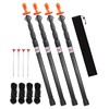 Heavy Duty Telescoping Tarp Poles, Set of 4-4-Section Adjustable 3.1FT