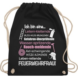 Shirtracer - Gym Bag Backpack - Fire Brigade - Bags - Ich bin eine ... Feuerwehrfrau!, 1 black