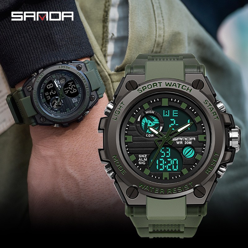 SANDA Sanda 739 outdoor sports dual display movement multi-kinetic electronic