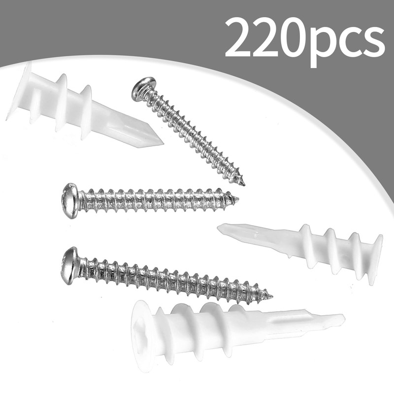 Pack of 220 Self-Drilling Plasterboard Dowels Set: 110 Insulation Dowels,