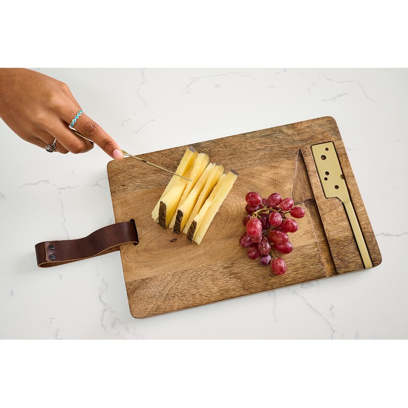Mud Pie Cheese Board Set, 15" x 9", Brown