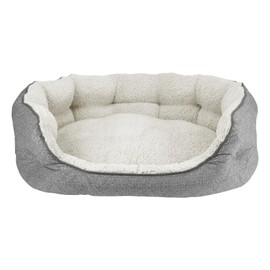 Arlee Cozy Orthopedic Memory Foam Dog Bed - Premium, Durable, Washable, and Easy to Clean Fabric, Pet Bed for Small and Medium Pets, Ultimate Comfort & Style, Oval - Charcoal(M)
