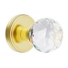 CLCTK Crystal Glass Door Knobs Interior, Passage Round Gold Door