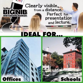 Artline Big Nib Whiteboard Markers 10mm Pack of 6 Extra Dense Erasable Ink