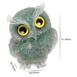 mookaitedecor 3 Inch Green Aventurine Crystal Owl Figurine Ornament for Home Office Decor Housewarming Gift Large Green Owl Gift for Men Women, Resin Stone Animal Sculpture Statue Good Luck Ornament