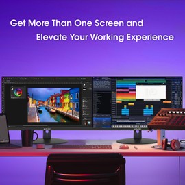 Kado Dual Monitor Setup - 2-Pack 24" 1920x1080 Computer Monitor 75Hz VESA Mount HDMI Office Gaming Hybrid Multitasking Daytrading Built-in Speakers