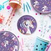 LeZakaa 50Pcs Birthday Paper Plates Sets - Purple Unicorn Design