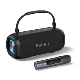 Portable Karaoke Machine for Adults, Speaker with Microphone Wireless, IPX6, Speaker with Lights, Deep Bass, Three Echo Levels,Indoor and Outdoor EQ, Stereo Sound, Supports AUX, TF, USB