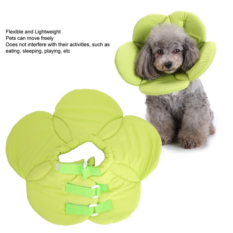 Pet Recovery Collar Adjustable Lightweight Prevent Licking Sunflower Shape Cute
