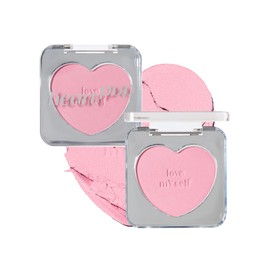 ETUDE Heart Pop Brusher N Squeeze Berry (Cool/Summer) Cheek, Natural Highlight, Brevet Summer, Glossy, Compact, Transparent, 0.2 oz (4 g)