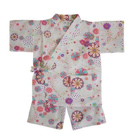 Watanosato Cotton Sato Ripple Fabric Jinbei Jinbei, Children, 90, 100, 110, 120, 130, 140, 150, white (off-white)