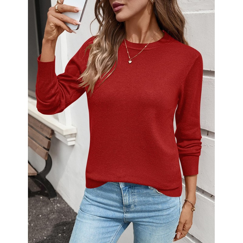 Rapbin Womens Christmas Jumpers Crew Neck Tops Long Sleeve Sweaters