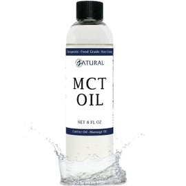 Pure MCT Oil, Carrier Oil, Massage Oil, Hydrating Oil, Hair Oil, Food and Therapeutic Grade, 8 Oz