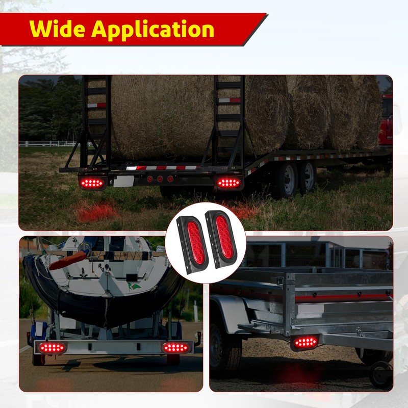 LIMICAR Oval LED Trailer Light Kit - 6" Tail Lights