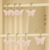 YOINIUEM 12 Pack Glitter Pink Butterfly Shower Curtain Hooks -