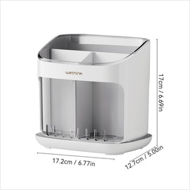 AIMALL Multifunctional Kitchen Utensil Holder – Drain Storage for Chopsticks, Spoons, Forks – Wall Mountable & Freestanding, Available in Two Colors