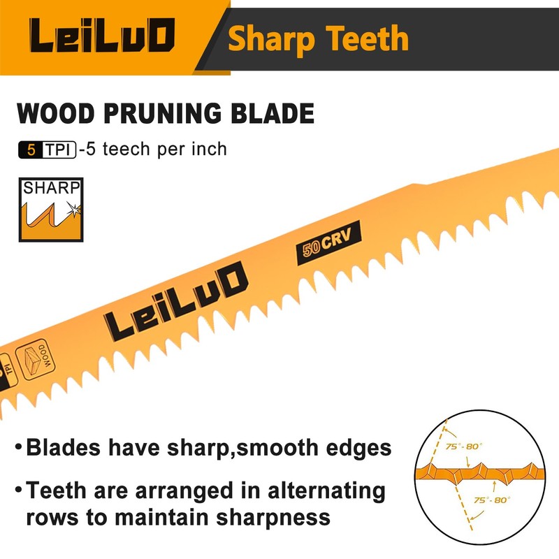 LEILUO 9-Inch Wood Pruning Reciprocating Saw Blades 10 Piece CRV