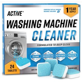 Washing Machine Cleaner Descaler 24 Pack - Deep Cleaning Tablets