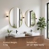 JENBELY Gold Oval Mirror, 17x30 Inch Pill Shaped Metal Frame