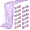 BOUBONI 12 Pack Lilac 10ft Cheesecloth Table Runner 35x120 Inch