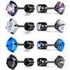 Pack of 4 Round CZ Screw Flat Back Earrings Hypoallergenic