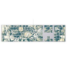 MightySkins Skin Compatible with Apple Keyboard with Numeric Keypad MB110LL/B – Tan Seashells | Protective, Durable, and Unique Vinyl Decal wrap Cover | Easy to Apply, Remove | Made in The USA