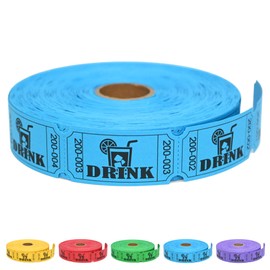 ESSENTIAL 1000 Raffle Tickets Rolls, Drink Tickets Single Roll for Events, Leisure, Movie Watching, Entertainment, Class Reward & Prizes (Blue - 5 Color Selection)