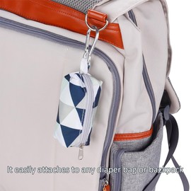 Diaper Bag Dispenser with 80 Disposable Unscented Waste Bags (4 Refill Rolls) for Baby and Toddler Poop or Dirty Clothes (Triangle)