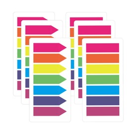 840 Pcs Sticky Tabs Page Markers Tabs, 7 Color Writable Arrow Rectangle Index Tabs, Translucent Tape Flags for Page Marking School and Office Supplies