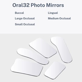Oral32 5 PCs Dental Mouth Mirror Occlusal Photography Mirror 2 Sided Glass Photo Mirror with 5 Pouches