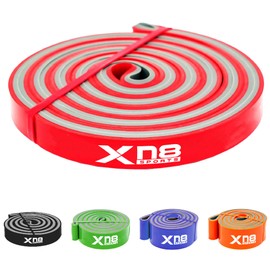Xn8 Sports Resistance Bands Pull Up Band Exercise Workout Bands for Yoga Powerlifting Mobility Exercise Men Women (1 - Red (Lightest))