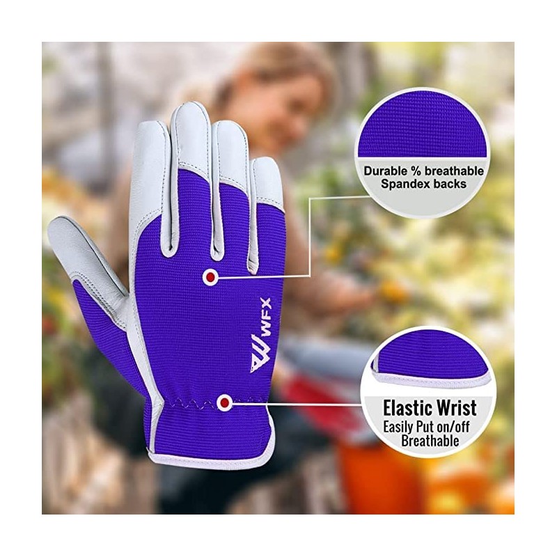 Leather Work Gloves Gardening Breathable Thorn Proof Palm Building Heavy