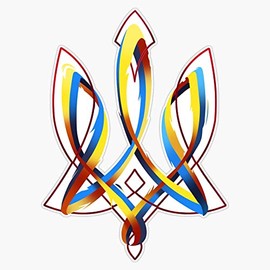 Ukraine Coat of Arms Ukrainian Trident Ukraine Symbols Tryzub Bumper Sticker Vinyl Decal 5"