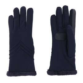 Isotoner Women's Touchscreen Chevron Winter Glove with Microluxe Lining, Large/XL, Midnight